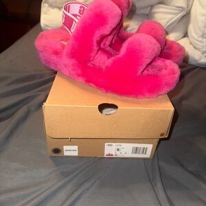 UGG Pink Fluffy Slippers